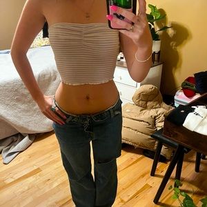 Size S, light purple & white crop top